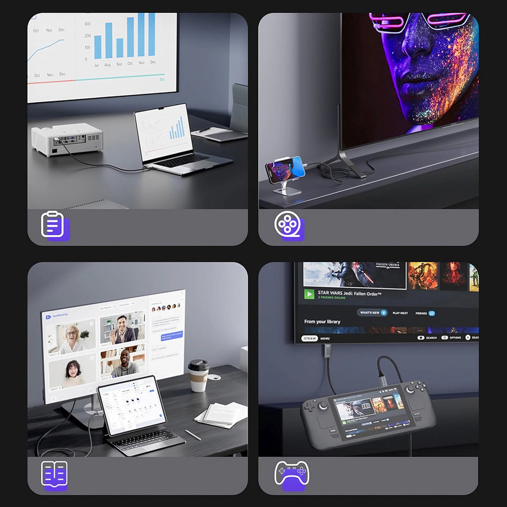 Wozinsky WCCH-01 USB-C - HDMI 4K 60Hz Cable 1.8m - Black_8