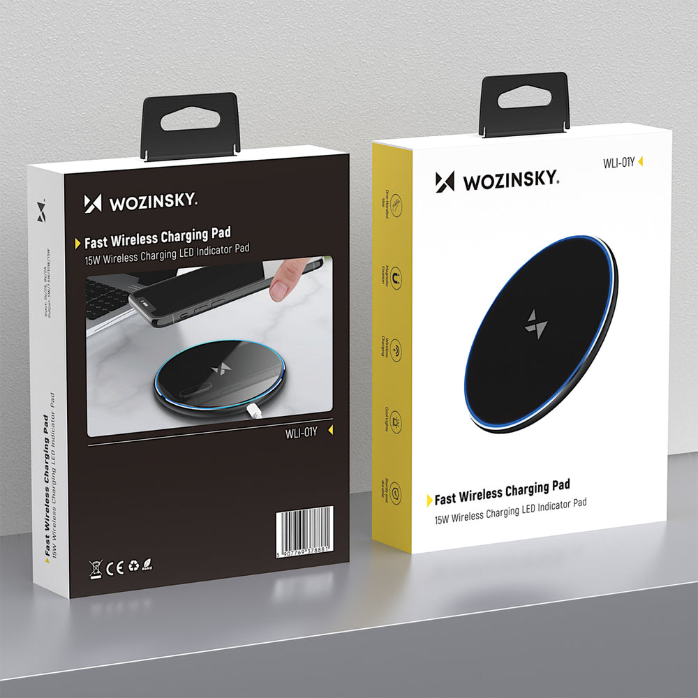 Wozinsky WLI-01Y 15W Qi Inductive Charger with USB-C Cable - Black_5