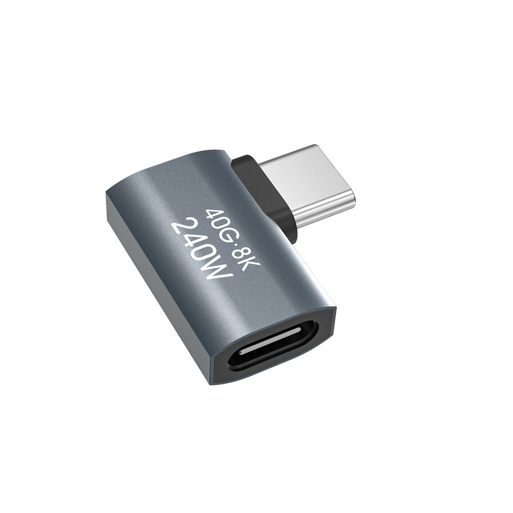 Przejściówka kątowa boczna Wozinsky WPKB-01 USB-C - USB-C 40Gb/s 240W 8K OTG - szara_1