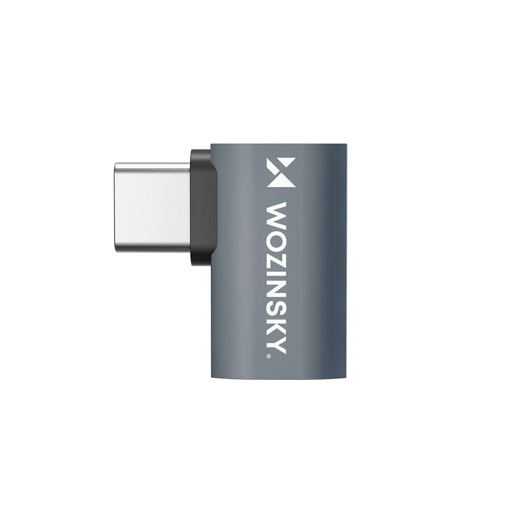 Przejściówka kątowa boczna Wozinsky WPKB-01 USB-C - USB-C 40Gb/s 240W 8K OTG - szara_3