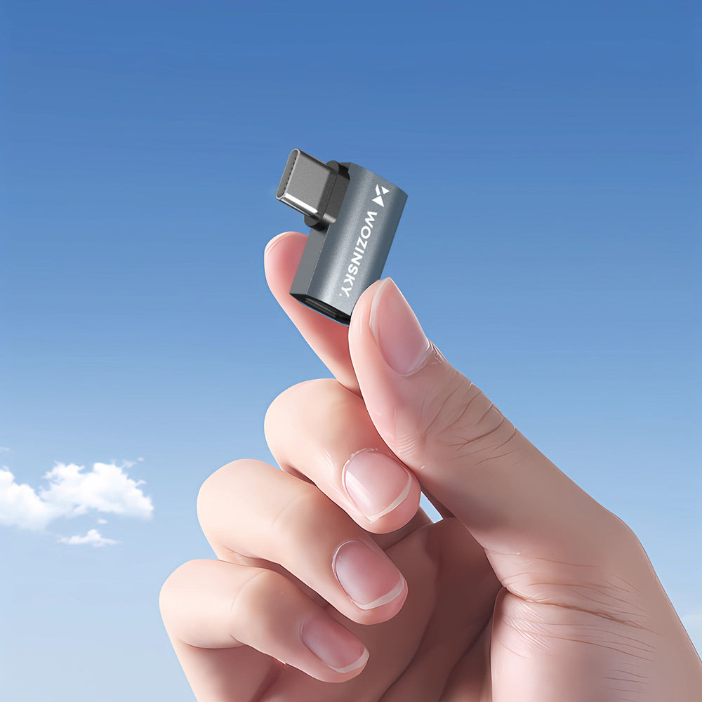 Przejściówka kątowa boczna Wozinsky WPKB-01 USB-C - USB-C 40Gb/s 240W 8K OTG - szara_5