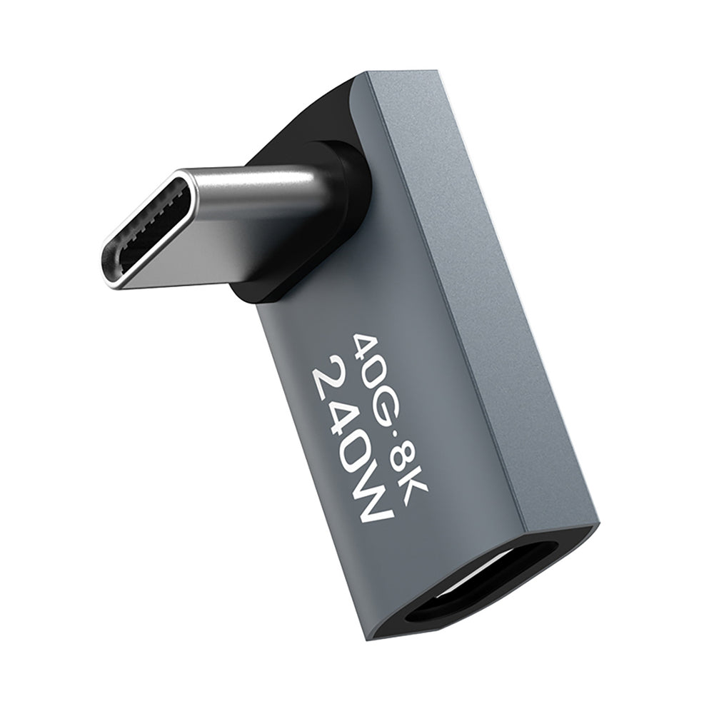 Przejściówka kątowa Wozinsky WPKF-01 USB-C - USB-C 40Gb/s 240W 8K OTG - szara_1