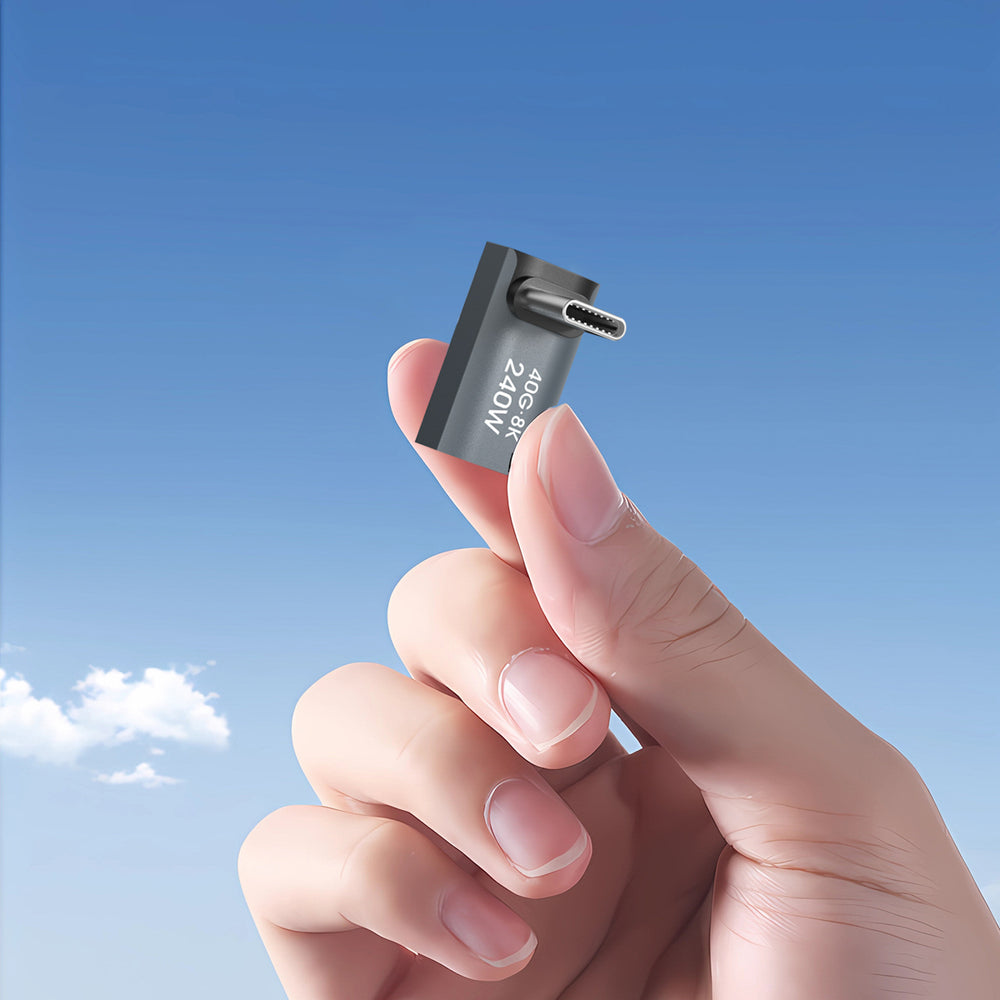 Przejściówka kątowa Wozinsky WPKF-01 USB-C - USB-C 40Gb/s 240W 8K OTG - szara_5