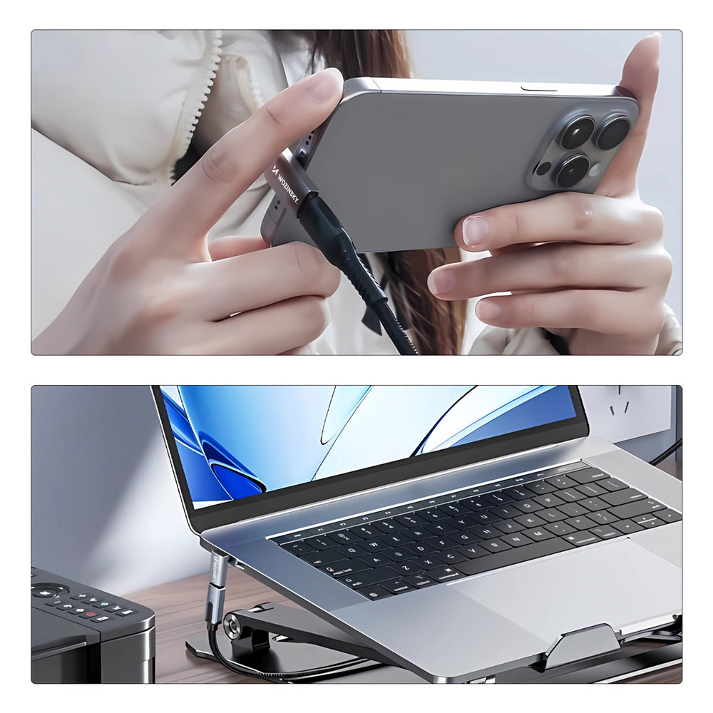 Przejściówka kątowa Wozinsky WPKF-01 USB-C - USB-C 40Gb/s 240W 8K OTG - szara_6