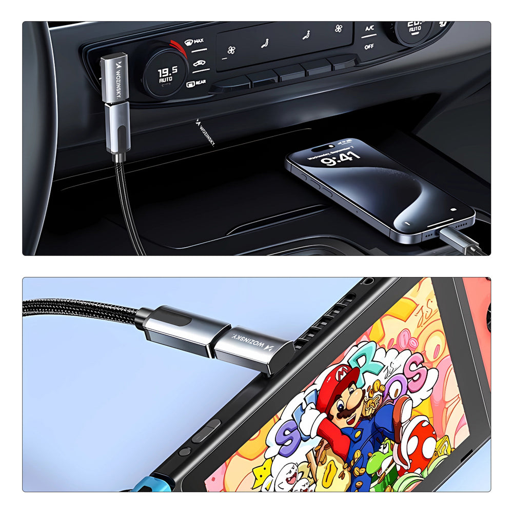 Przejściówka kątowa Wozinsky WPKF-01 USB-C - USB-C 40Gb/s 240W 8K OTG - szara_7