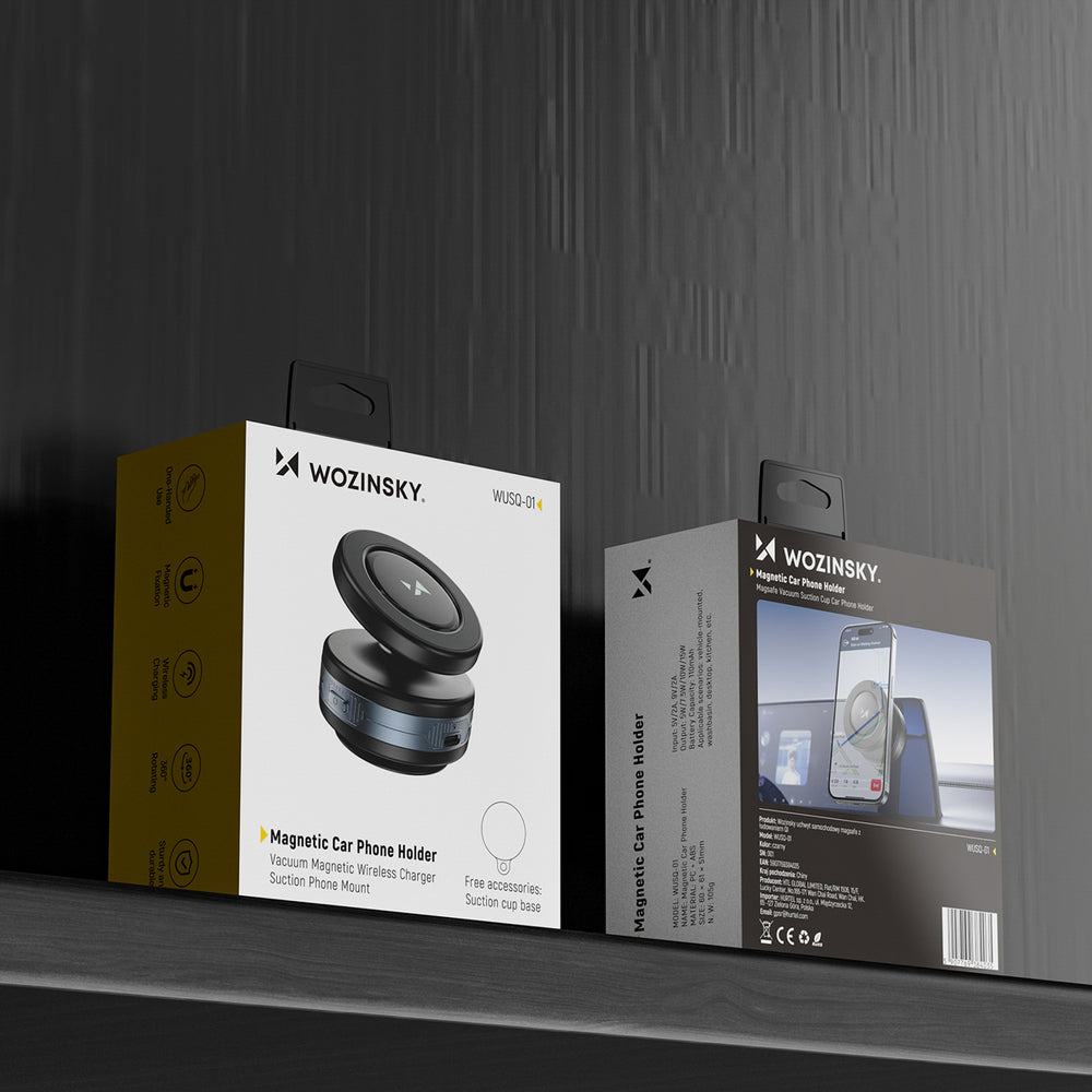 Uchwyt samochodowy Wozinsky WUSQ-01 z ładowarką Qi kompatybilny z MagSafe - czarny_9