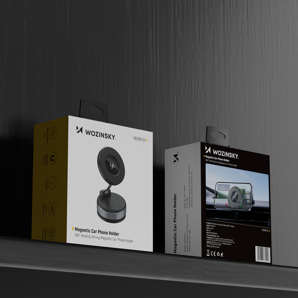 Uchwyt samochodowy Wozinsky WUSM-01 magnetyczny na deskę rozdzielczą/szybę - czarny_8