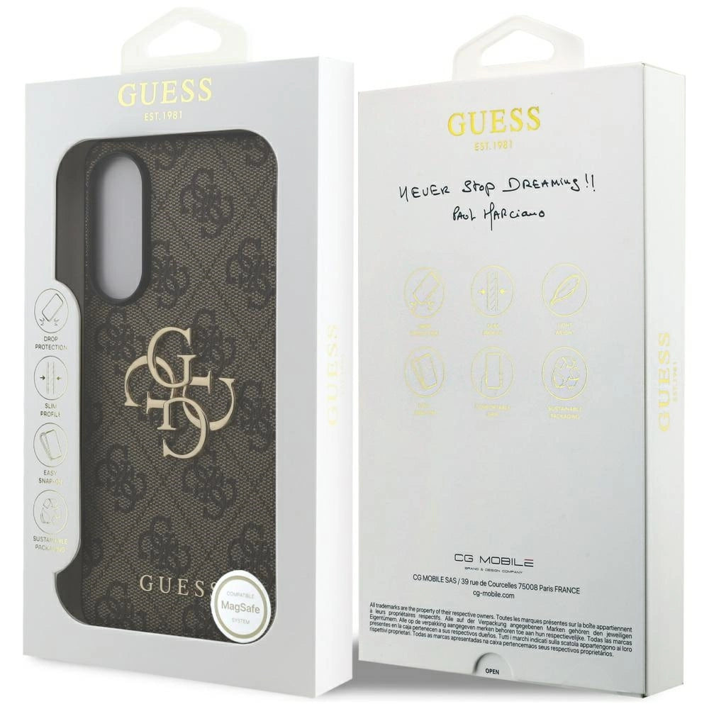 Guess Big 4G Logo Classic Logo Case for Samsung Galaxy S25 Edge - Brown_7