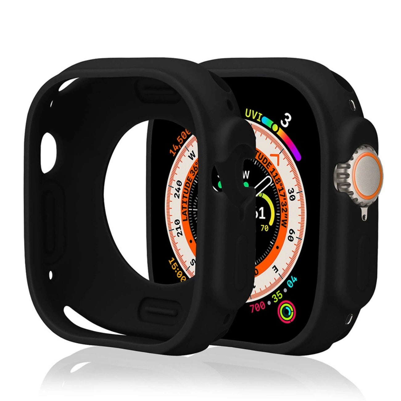 Silicone Watch Case for Apple Watch 49mm (Ultra 1/2) - Black_1