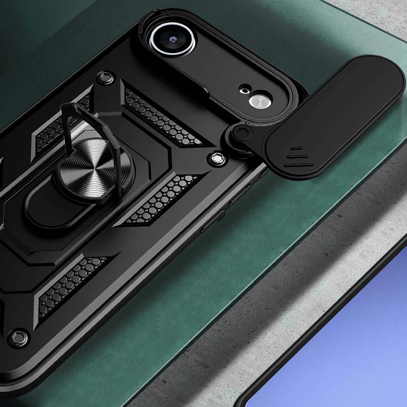Etui Hybrid Armor Camshield na iPhone 17 Air pancerne z podstawką i osłoną aparatu - czarne_2