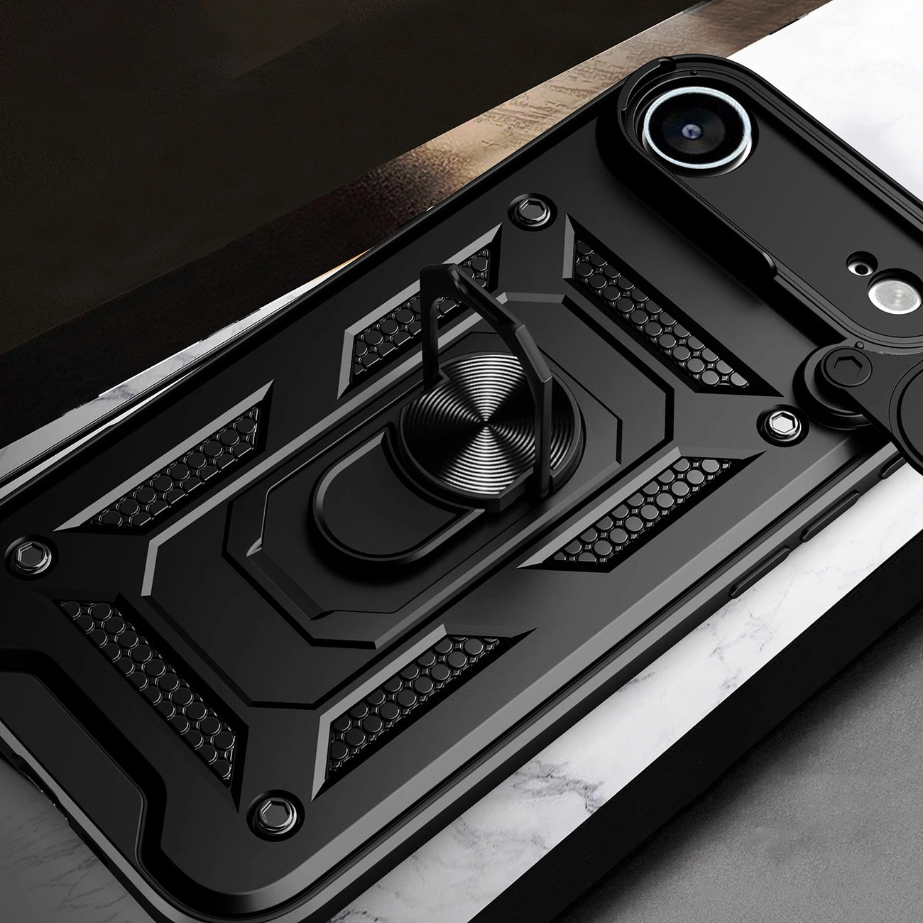 Etui Hybrid Armor Camshield na iPhone 17 Air pancerne z podstawką i osłoną aparatu - czarne_4