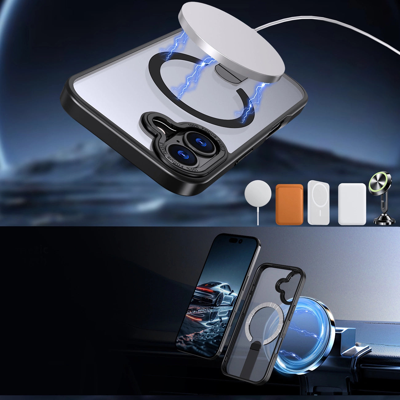 Etui Hybrid Armor X na iPhone 17 z podstawką kompatybilne z MagSafe - czarne_3