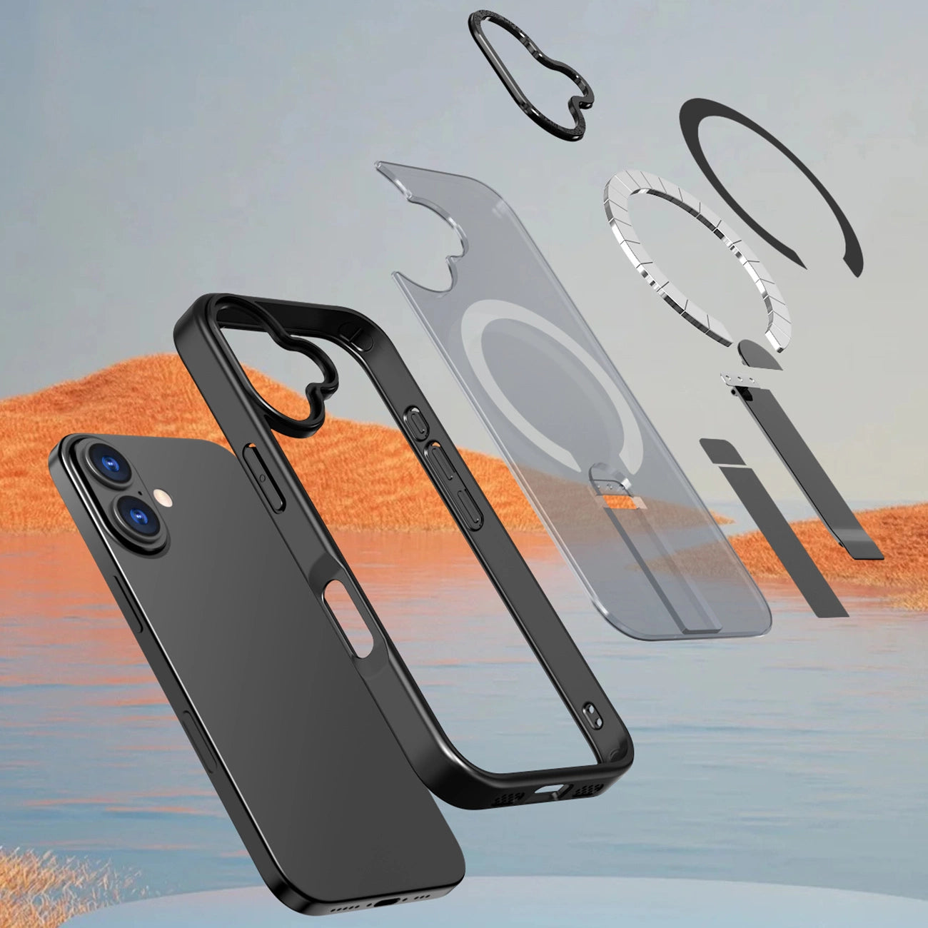 Etui Hybrid Armor X na iPhone 17 z podstawką kompatybilne z MagSafe - czarne_6
