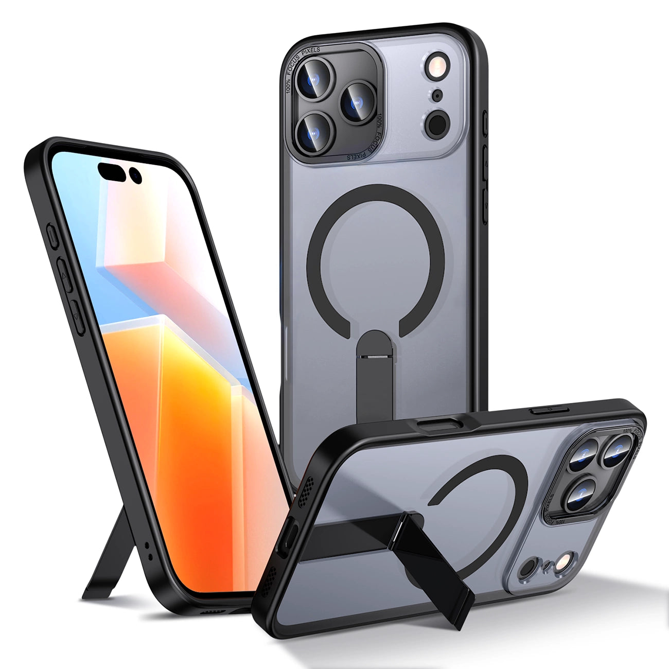 Etui Hybrid Armor X na iPhone 17 Pro Max z podstawką kompatybilne z MagSafe - czarne_0
