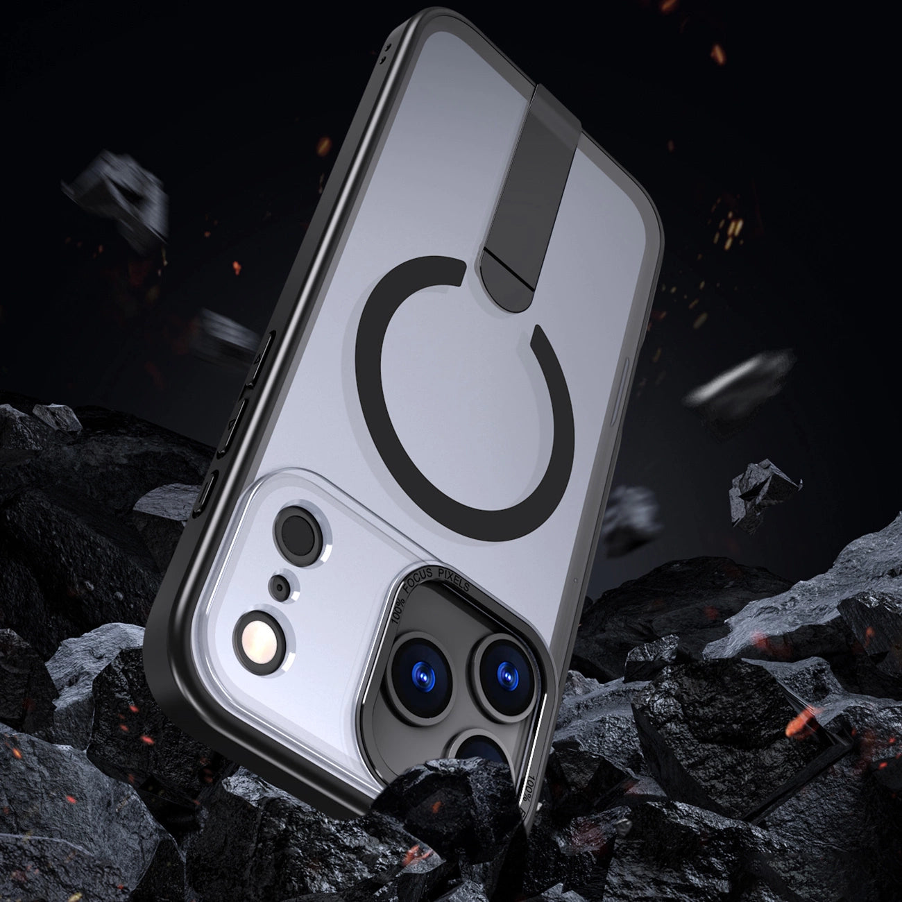 Etui Hybrid Armor X na iPhone 17 Pro Max z podstawką kompatybilne z MagSafe - czarne_4