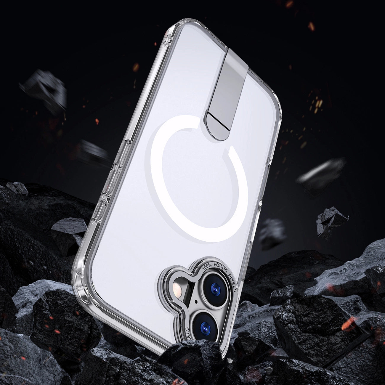 Etui Hybrid Armor X na iPhone 17 z podstawką kompatybilne z MagSafe - przezroczyste_4