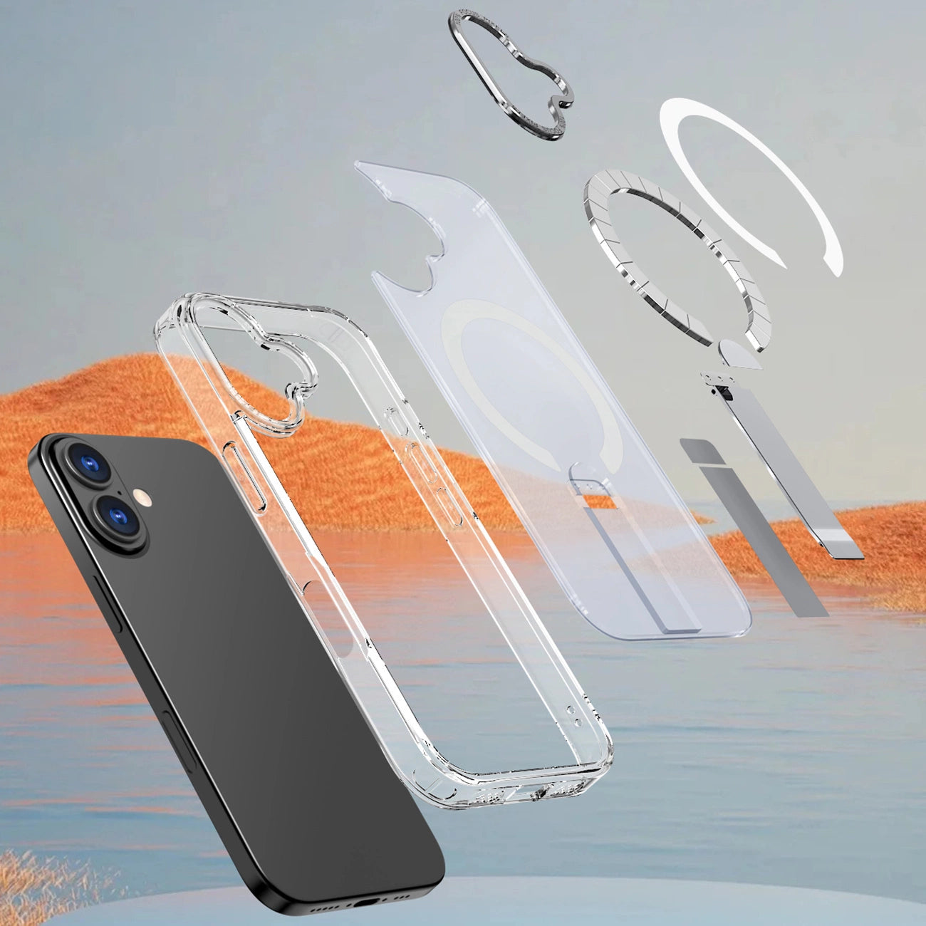 Etui Hybrid Armor X na iPhone 17 z podstawką kompatybilne z MagSafe - przezroczyste_6