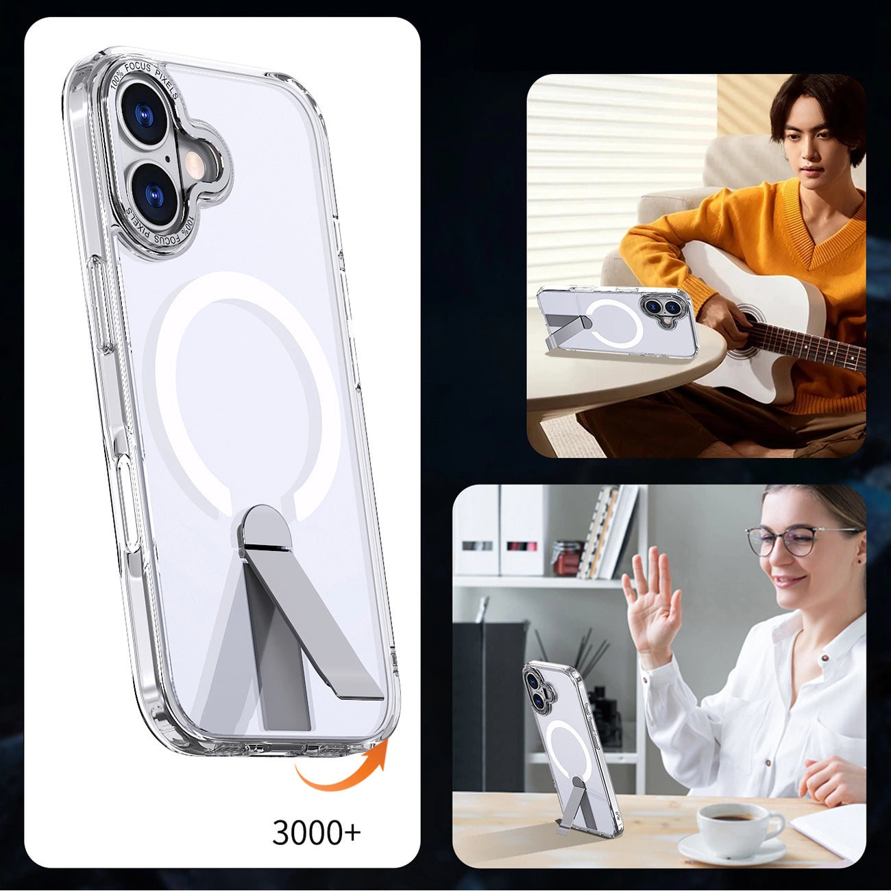 Etui Hybrid Armor X na iPhone 17 z podstawką kompatybilne z MagSafe - przezroczyste_7