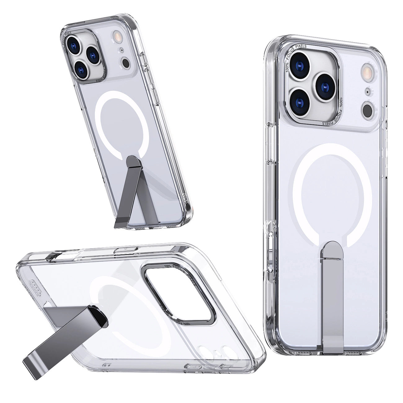 Etui Hybrid Armor X na iPhone 17 Pro z podstawką kompatybilne z MagSafe - przezroczyste_1