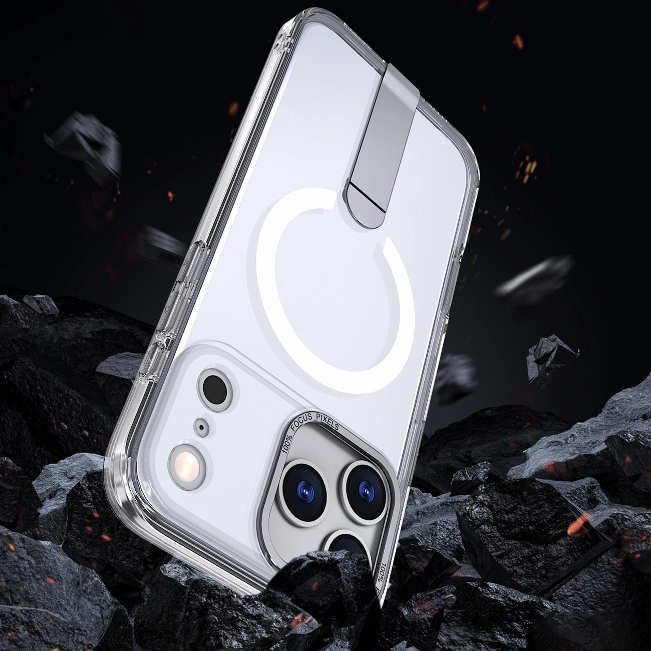 Etui Hybrid Armor X na iPhone 17 Pro Max z podstawką kompatybilne z MagSafe - przezroczyste_4