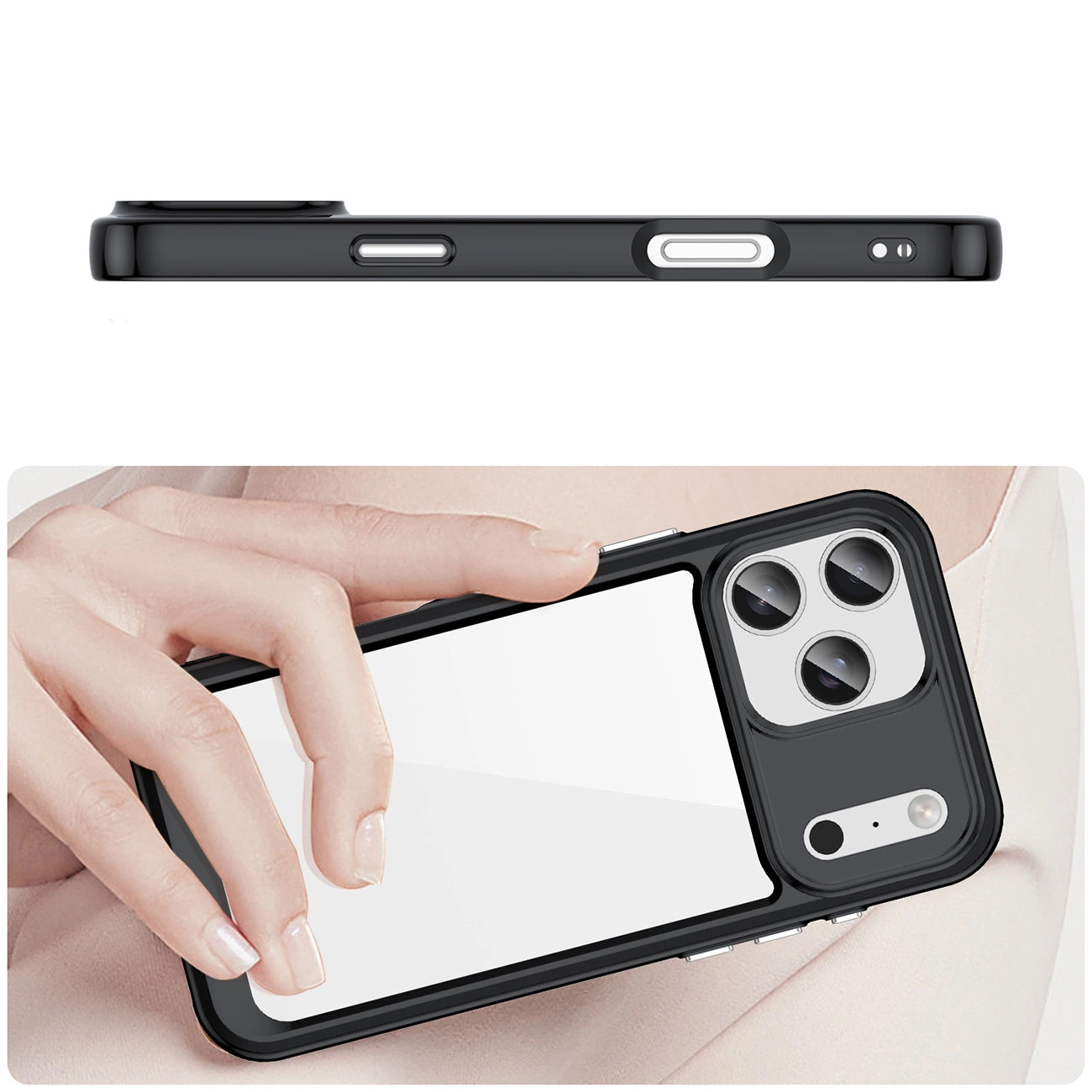 Etui Outer Space na iPhone 17 Pro - czarne przezroczyste_3