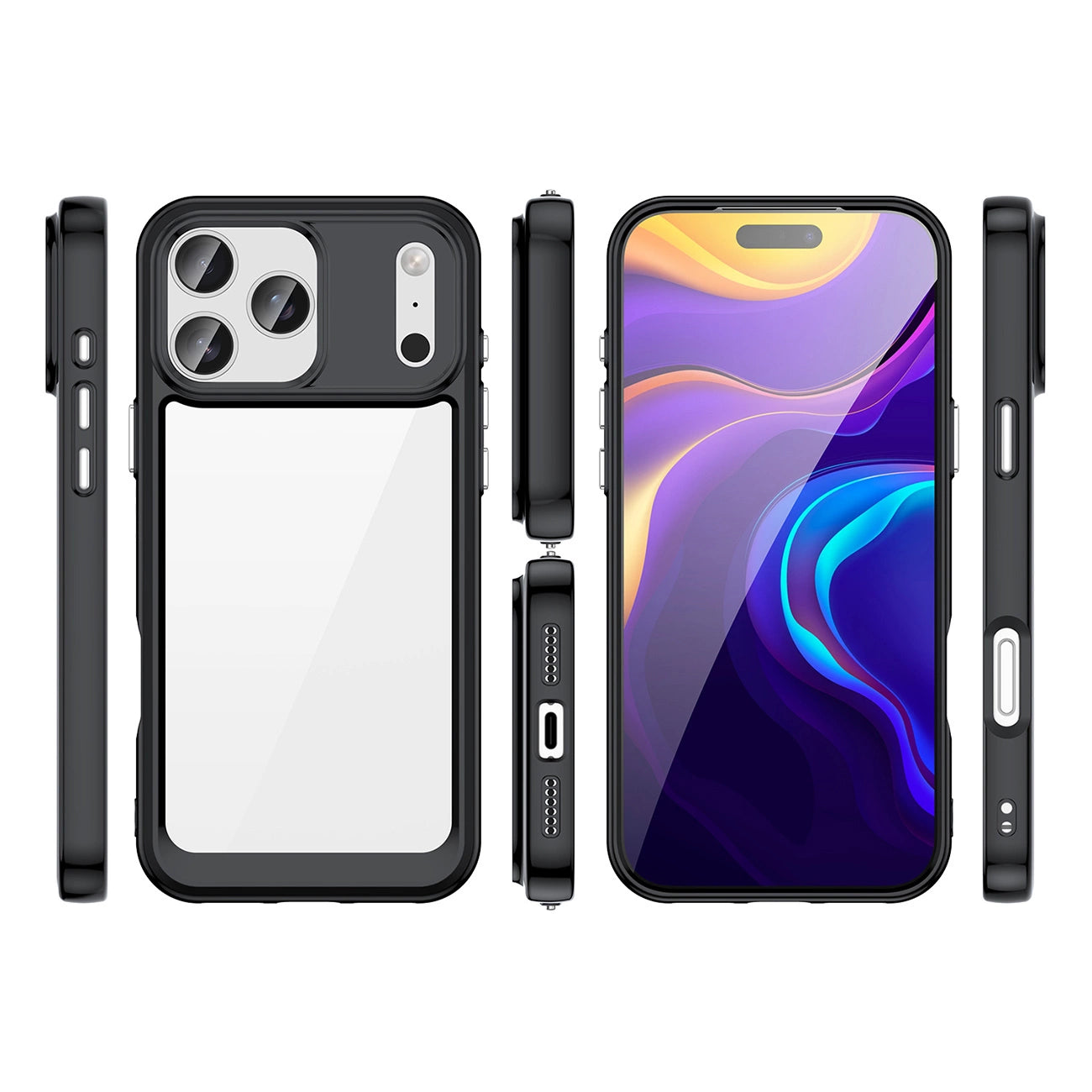 Etui Outer Space na iPhone 17 Pro Max - czarne przezroczyste_1