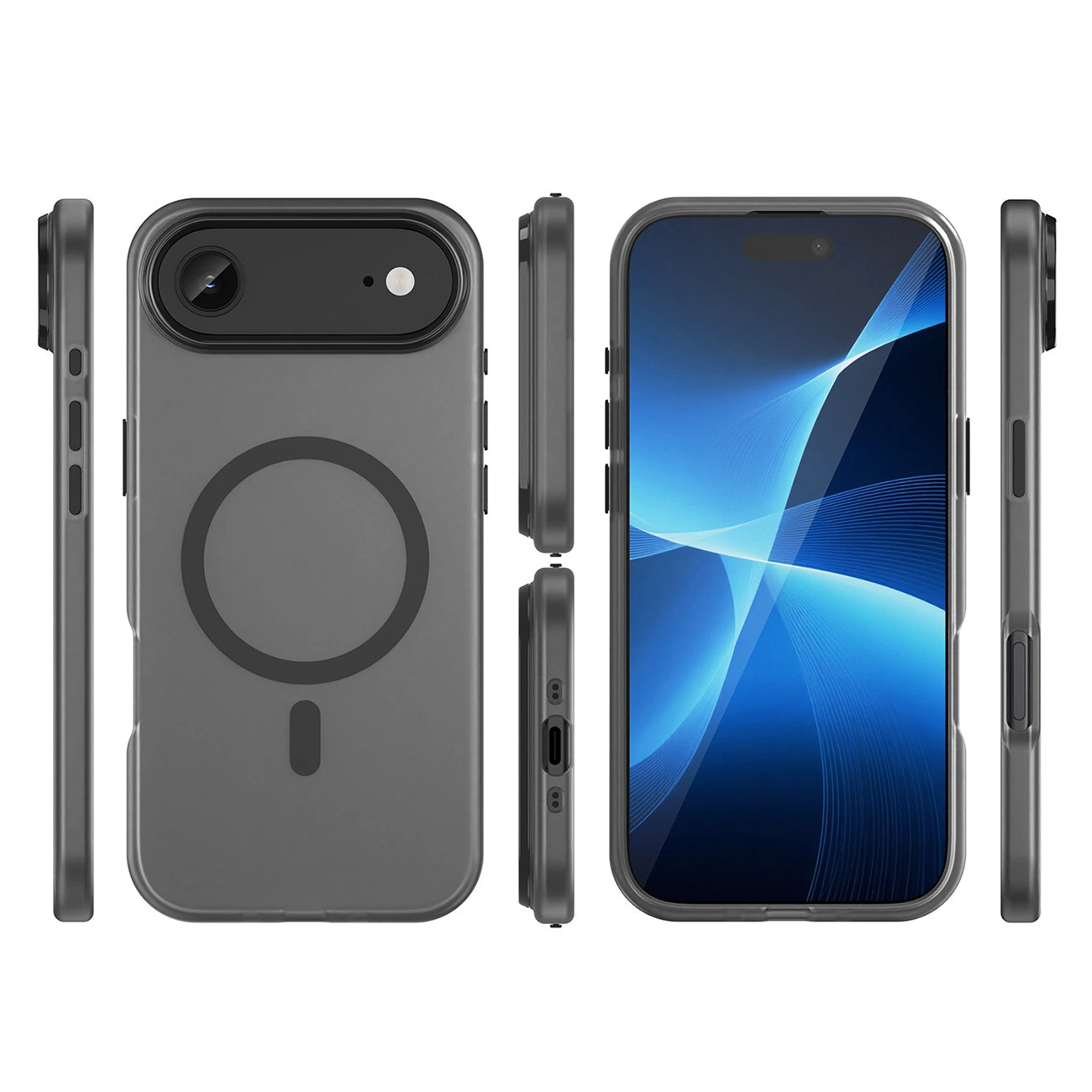 Etui Magnetic Abrasive na iPhone 17 Air kompatybilne z MagSafe - matowe czarne_2