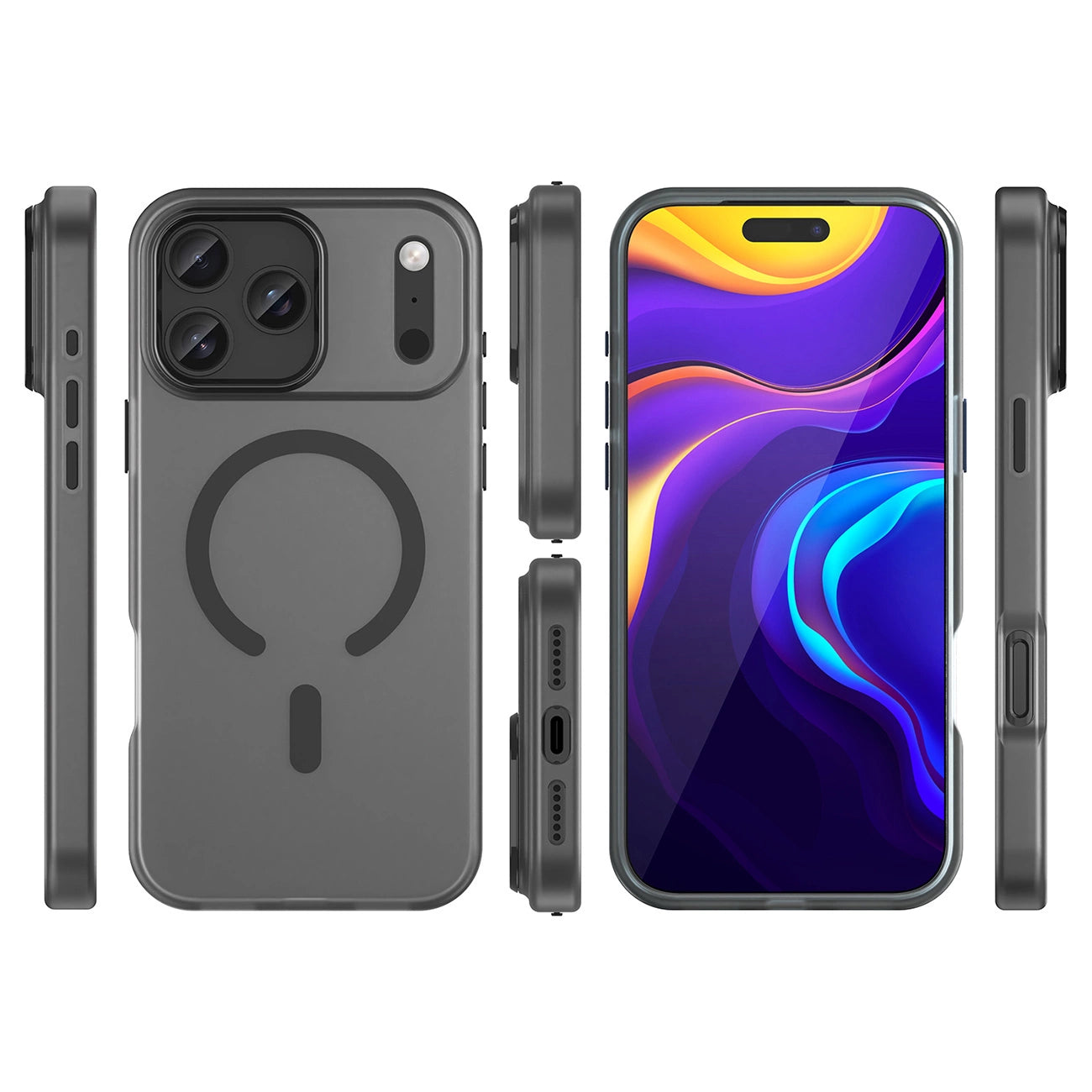 Etui Magnetic Abrasive na iPhone 17 Pro kompatybilne z MagSafe - matowe czarne_2