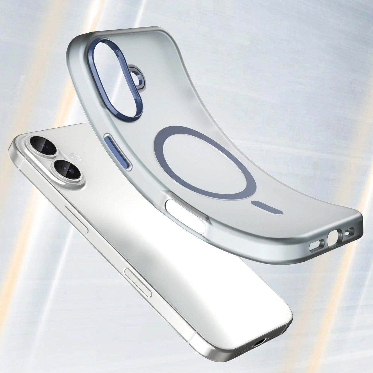 Etui Magnetic Abrasive na iPhone 17 kompatybilne z MagSafe - matowe niebieskie_2