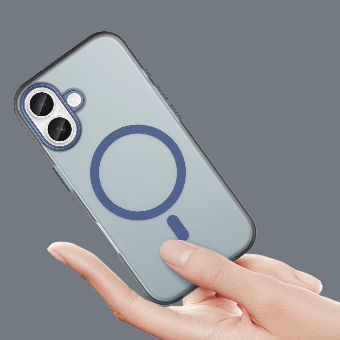Etui Magnetic Abrasive na iPhone 17 kompatybilne z MagSafe - matowe niebieskie_3