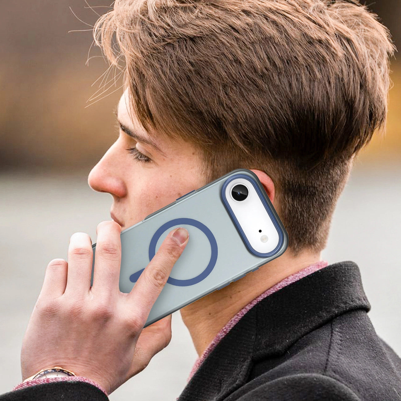 Etui Magnetic Abrasive na iPhone 17 Air kompatybilne z MagSafe - matowe niebieskie_6