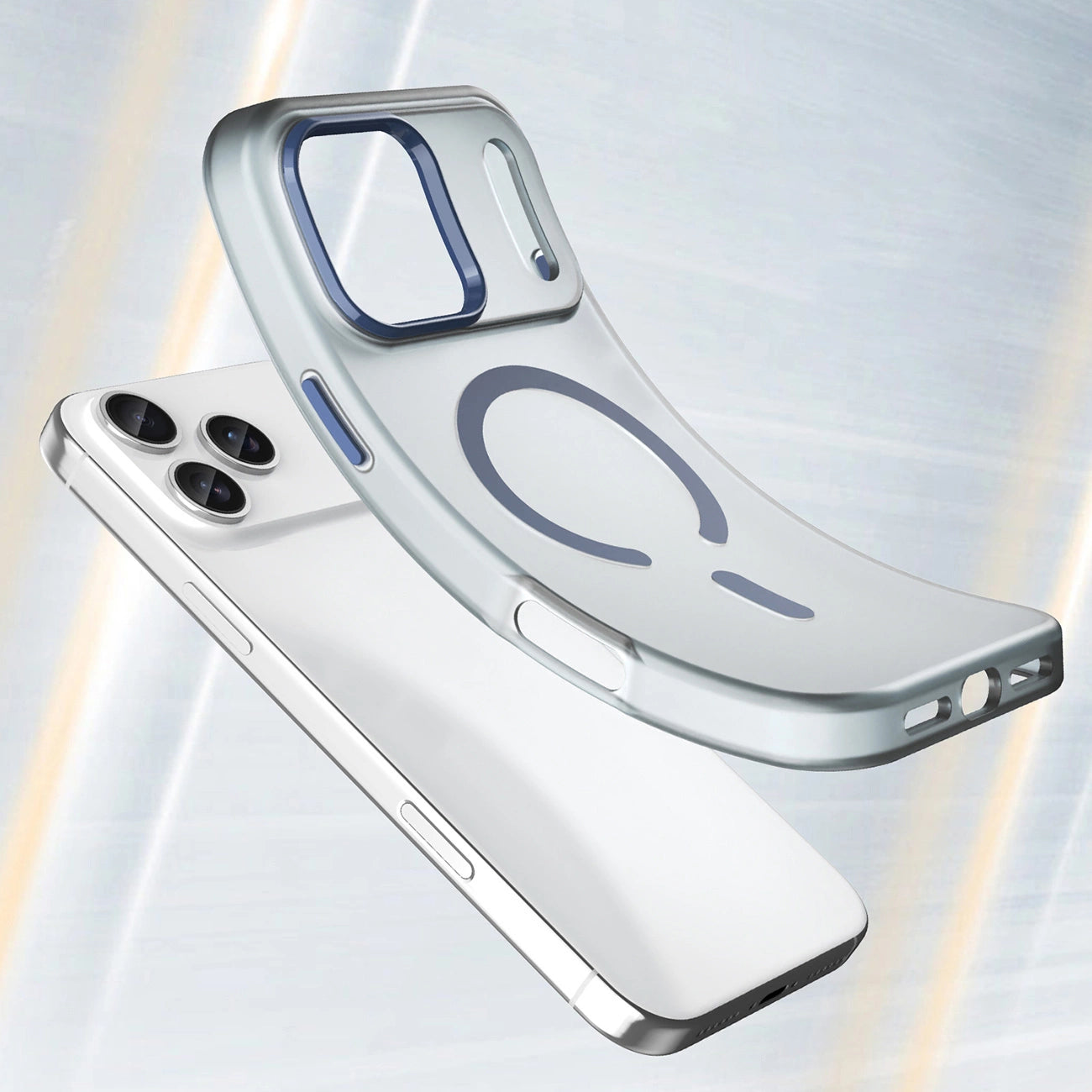 Etui Magnetic Abrasive na iPhone 17 Pro kompatybilne z MagSafe - matowe niebieskie_3