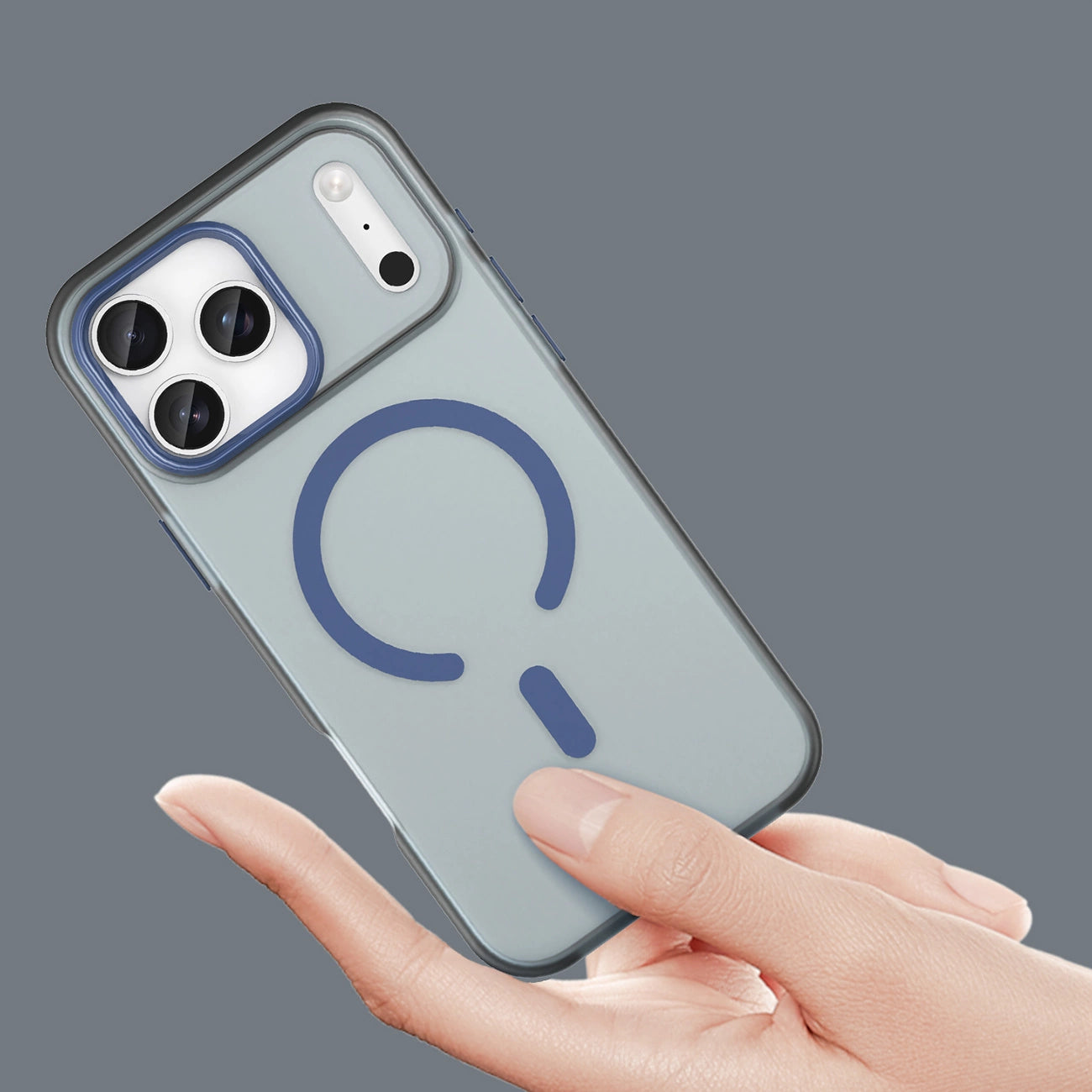 Etui Magnetic Abrasive na iPhone 17 Pro kompatybilne z MagSafe - matowe niebieskie_4