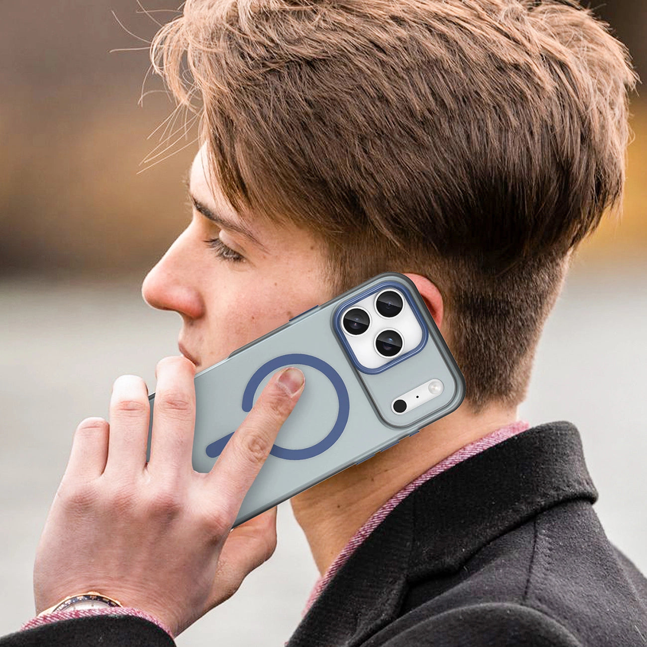 Etui Magnetic Abrasive na iPhone 17 Pro kompatybilne z MagSafe - matowe niebieskie_6