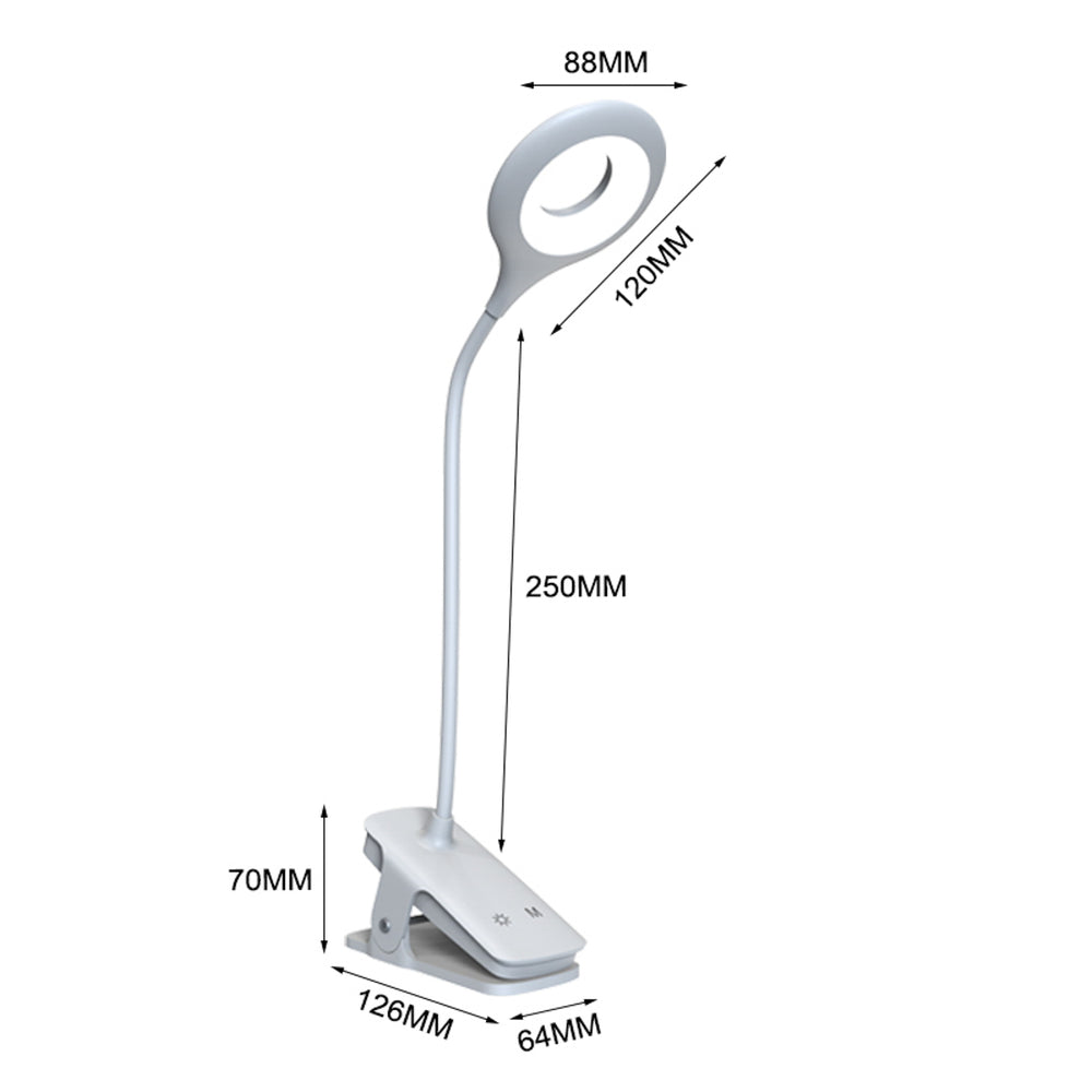 Mini Wozinsky Wireless LED Reading Lamp with Clip + USB-C Cable - White_1