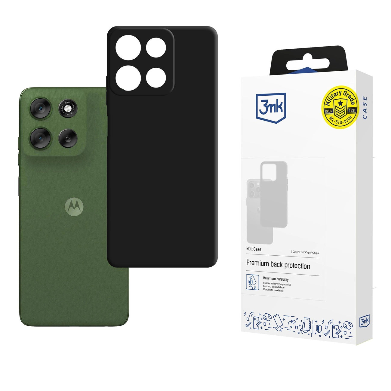 3mk Matt Case for Motorola Moto G56 - Matte Black_0