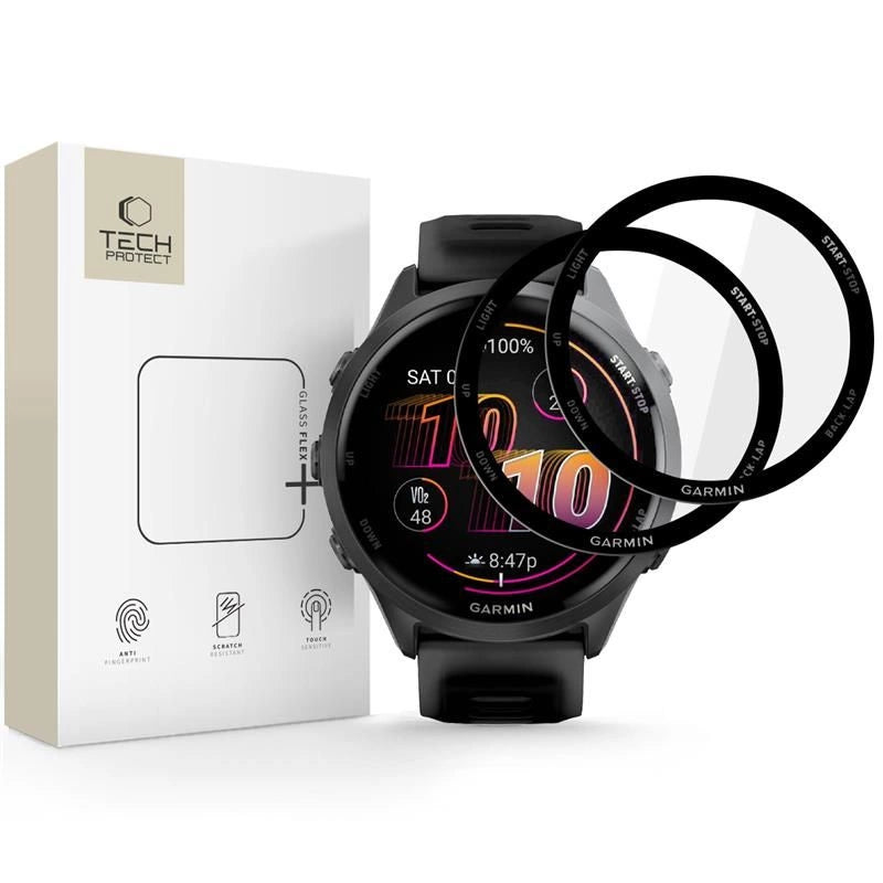 Tech-Protect Glass Flex+ 2-pack hybrid glass for Garmin Forerunner 970 / 570 47 mm - black_0