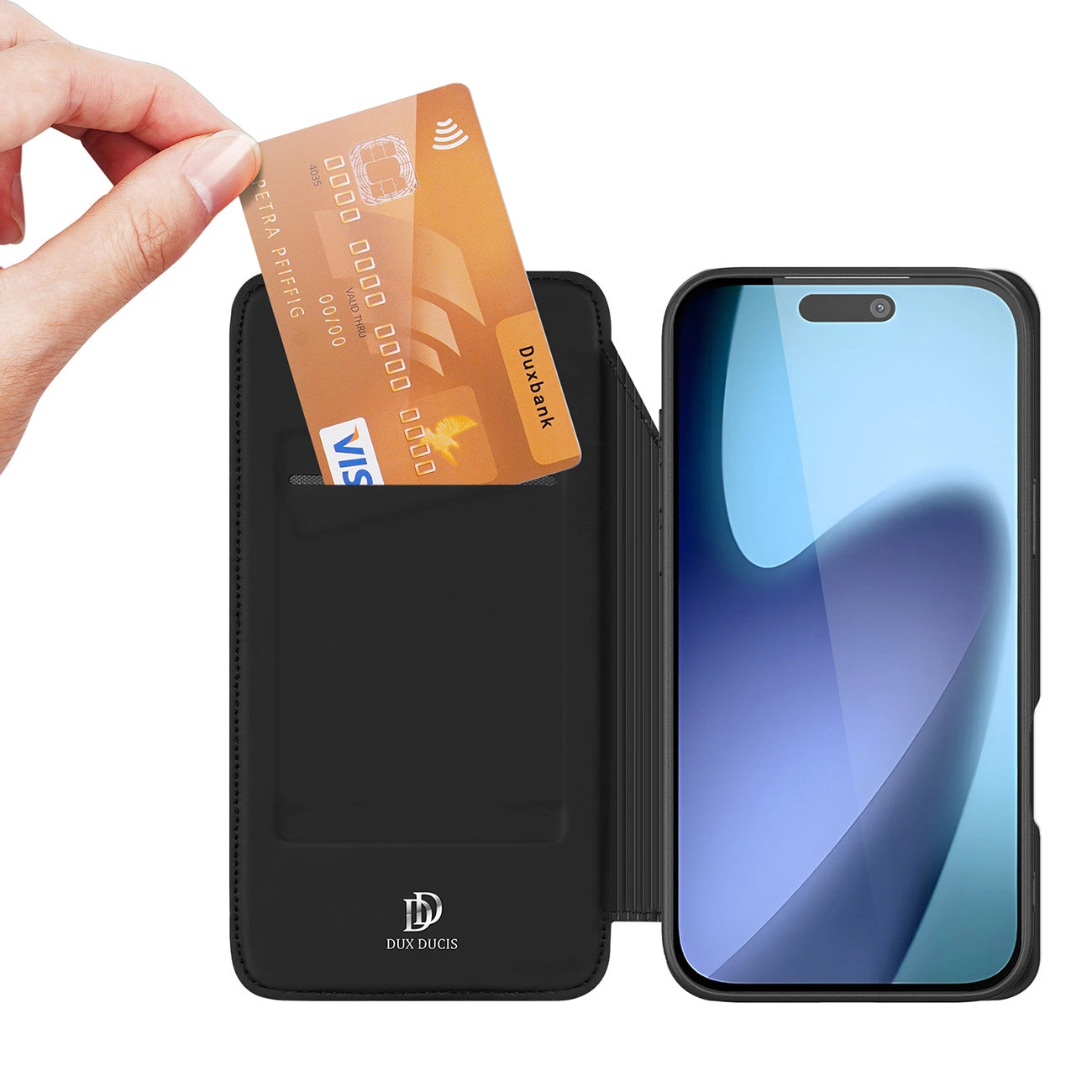 Dux Ducis Skin Pro Case for iPhone 17 Air with Flip and Card Slot - Black_2