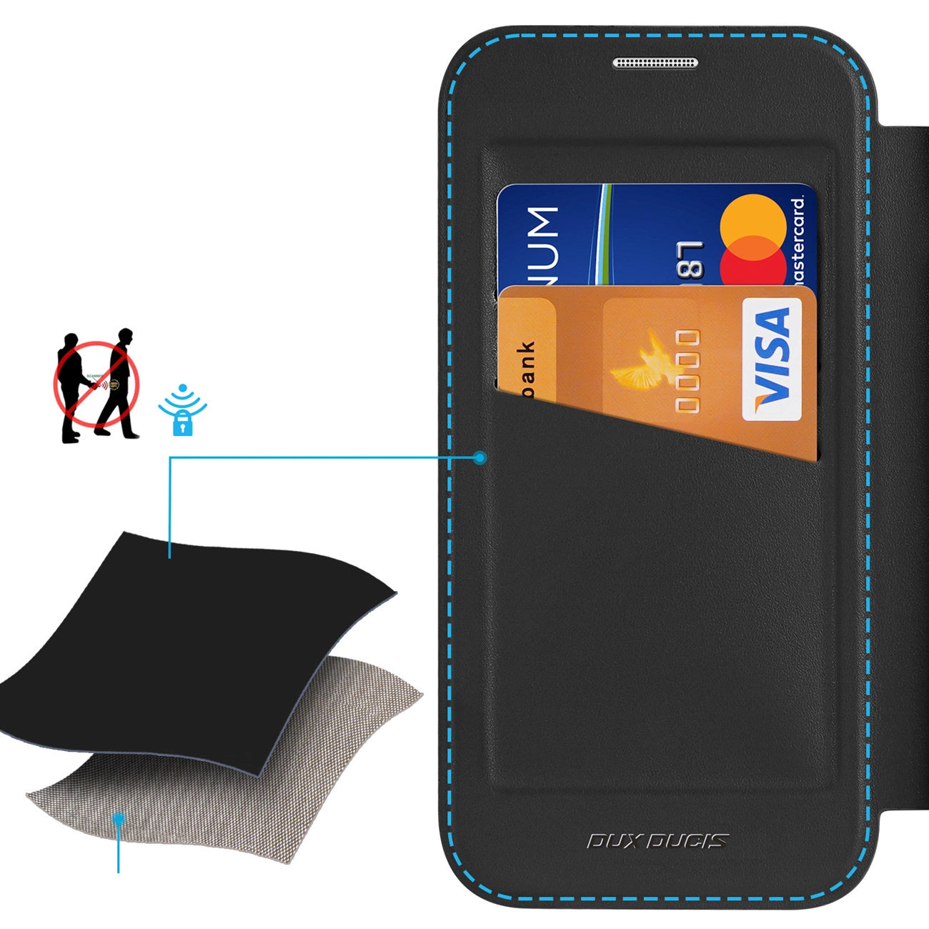 Dux Ducis Skin X Pro iPhone 17 Case with Wallet, MagSafe Compatible - Black_9