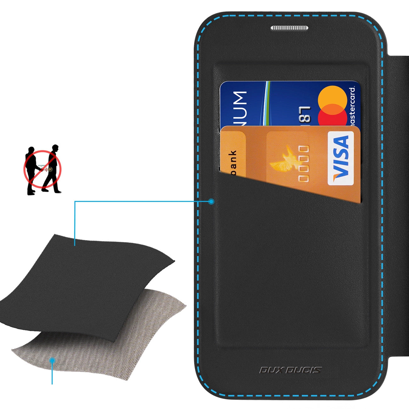 Dux Ducis Skin X Pro Case for iPhone 17 Pro with Wallet, MagSafe Compatible - Black_9