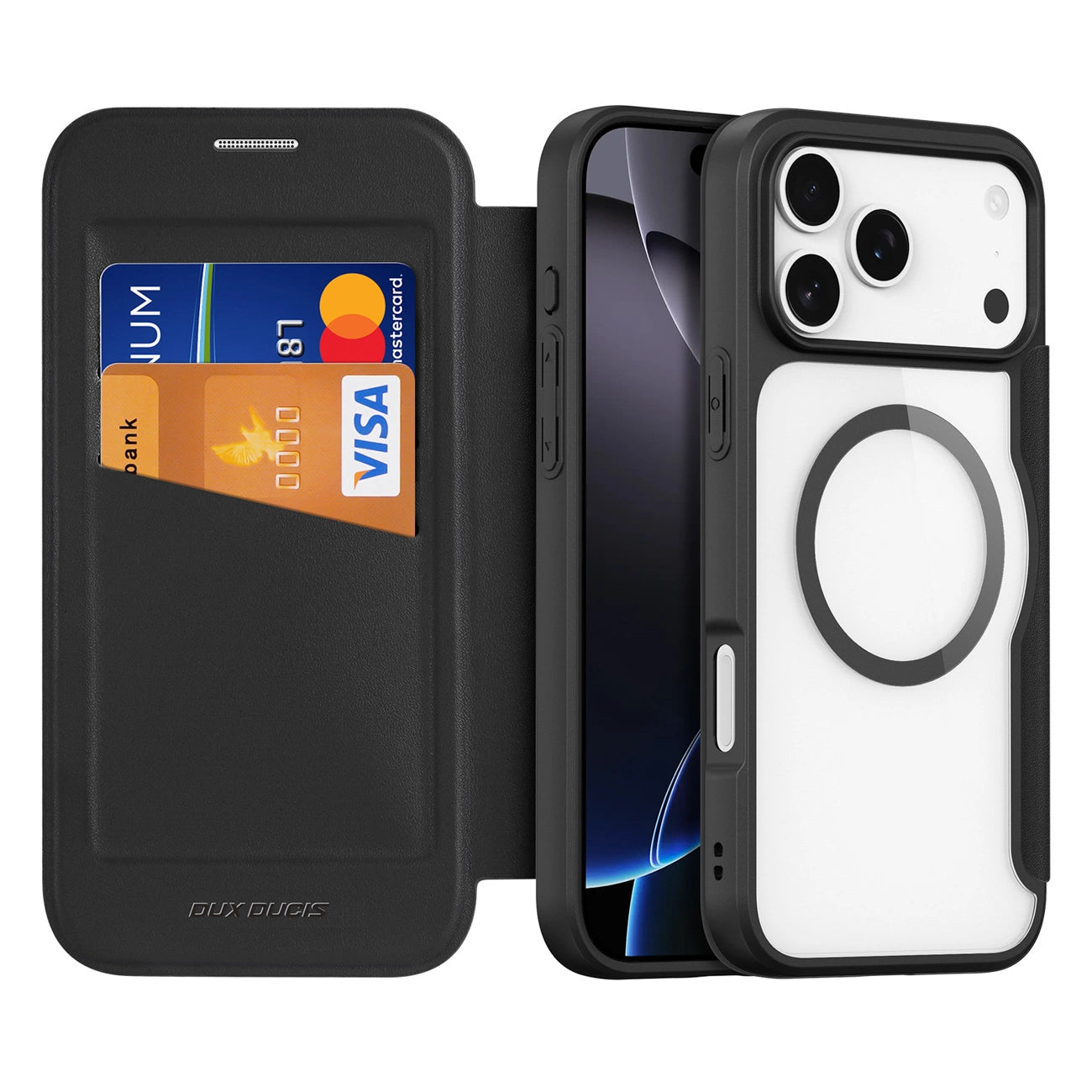 Dux Ducis Skin X Pro Case for iPhone 17 Pro with Wallet, MagSafe Compatible - Black_1