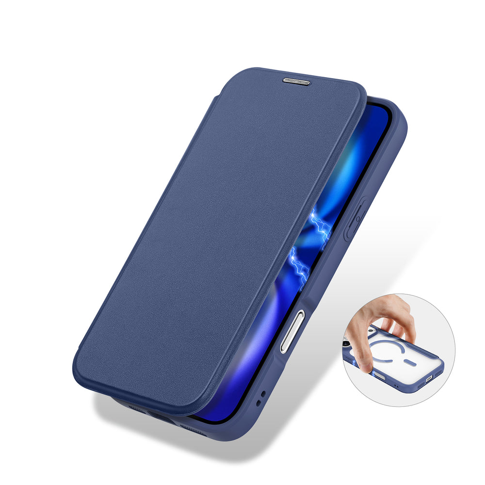 Etui Dux Ducis Skin X Pro na iPhone 17 Pro z portfelem, kompatybilne z MagSafe – niebieskie_1