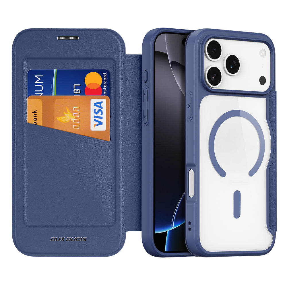 Etui Dux Ducis Skin X Pro na iPhone 17 Pro z portfelem, kompatybilne z MagSafe – niebieskie_7