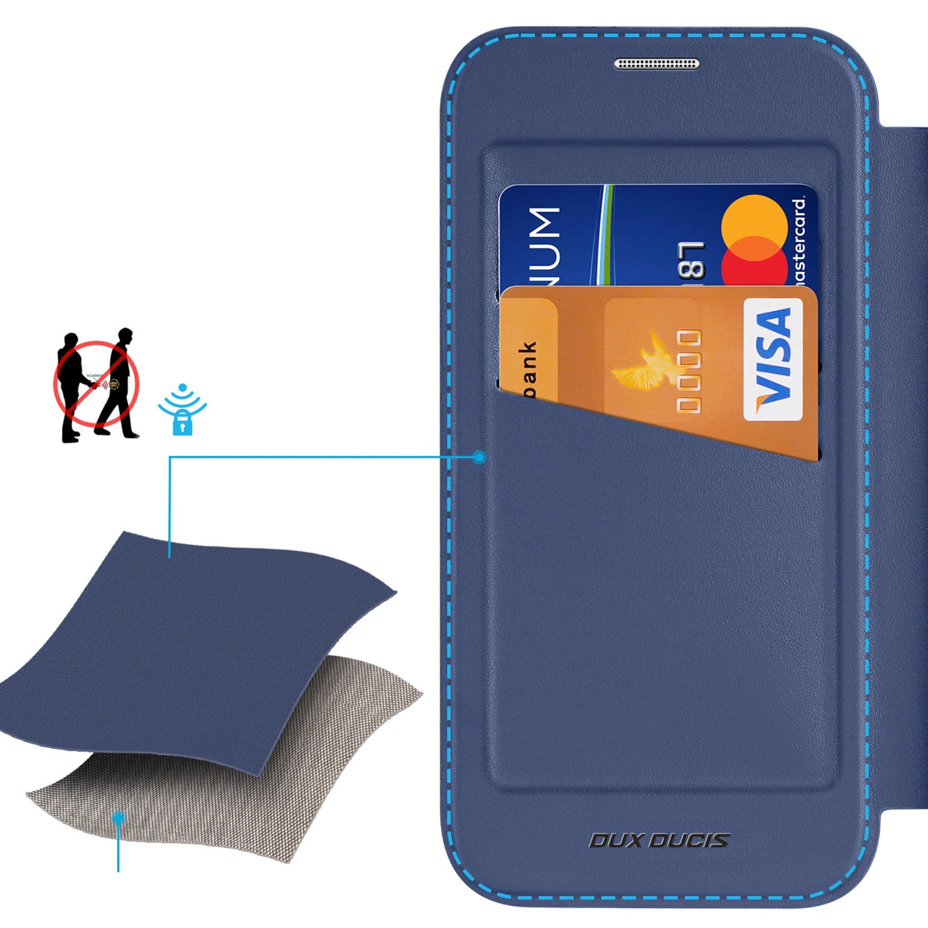 Dux Ducis Skin X Pro iPhone 17 Air Case with MagSafe and Wallet - Blue_7