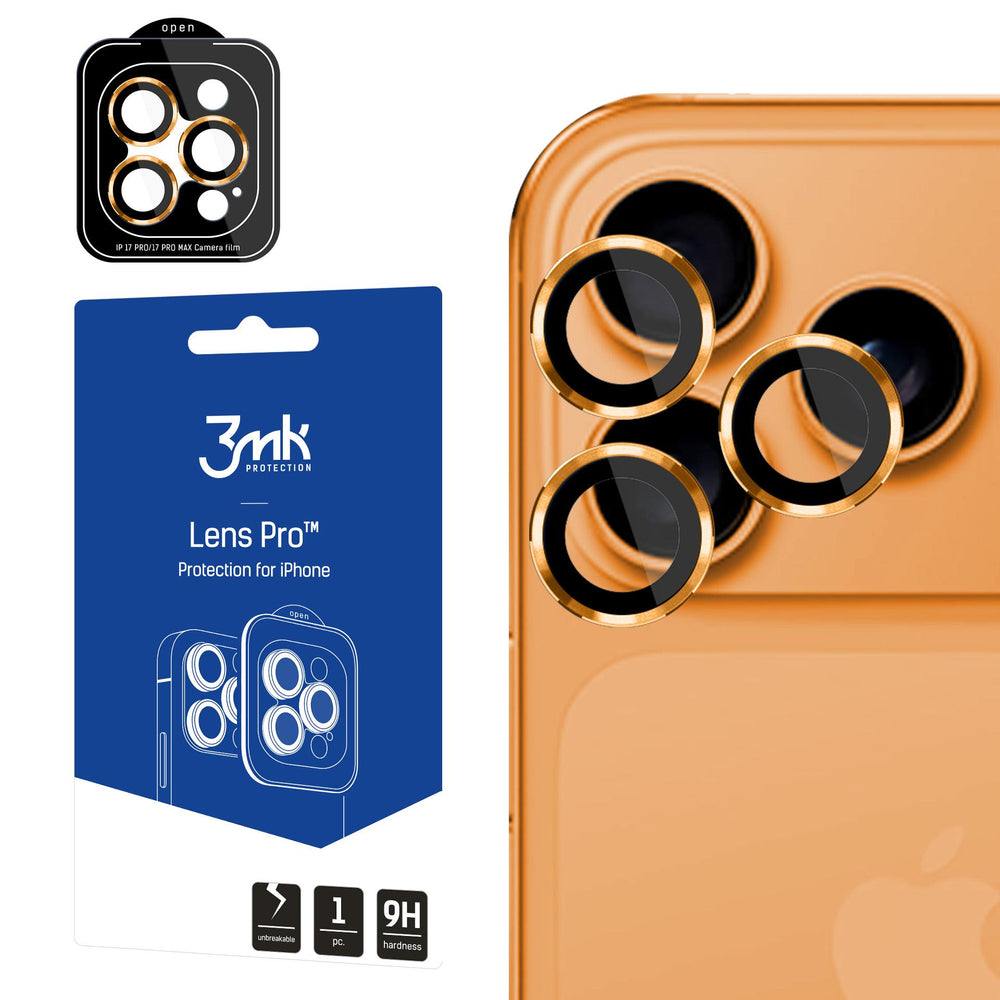 3mk Lens Protection Pro Tempered Glass for iPhone 17 Pro / 17 Pro Max - Orange_0