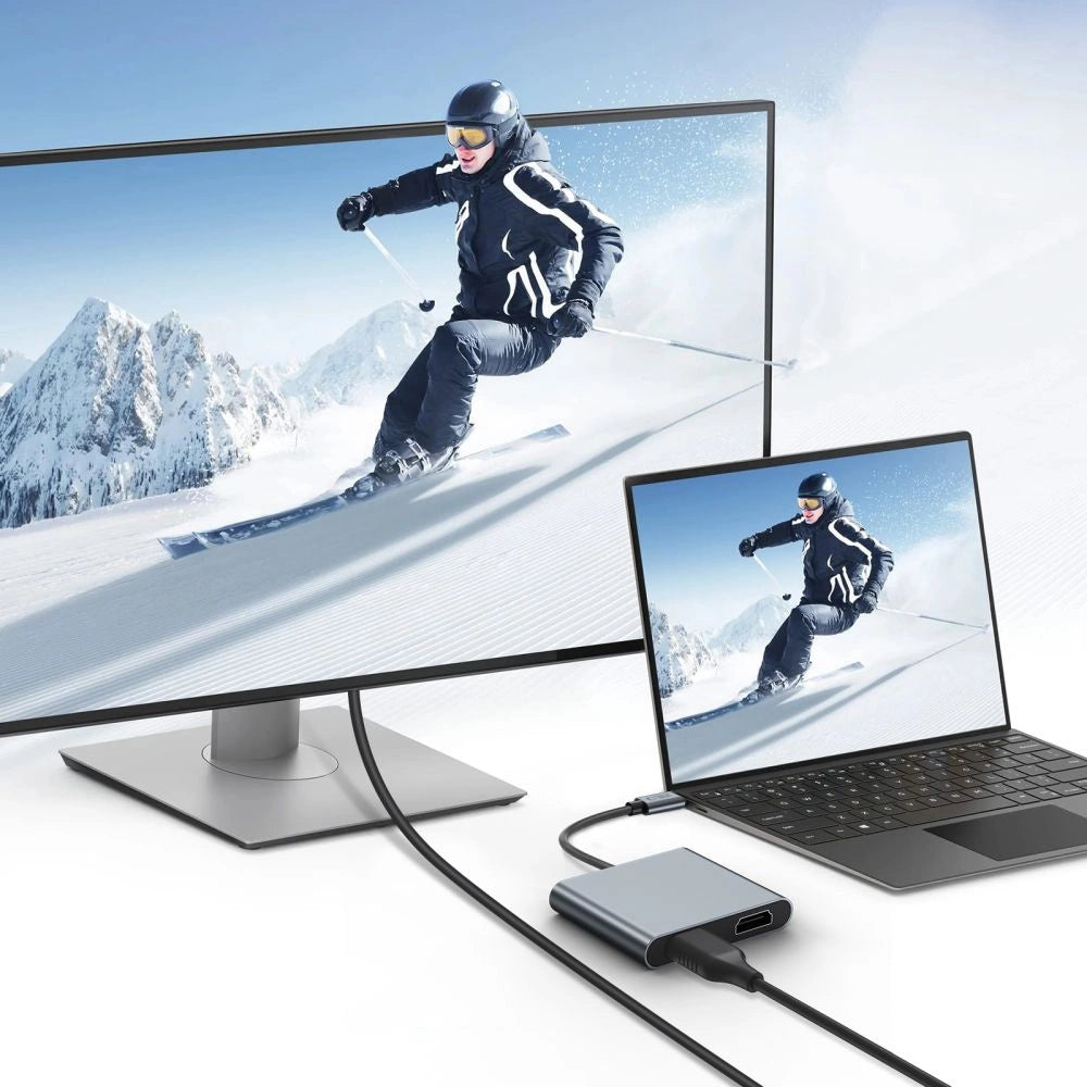 Tech-Protect HB08 4in1 USB-C + USB2.0 + 2 x HDMI 4K 60HZ adapter - gray_4