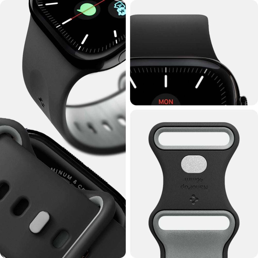 Spigen Nano Pop Strap for Apple Watch 44 / 45 / 46 / 49 mm - Black and Gray_7