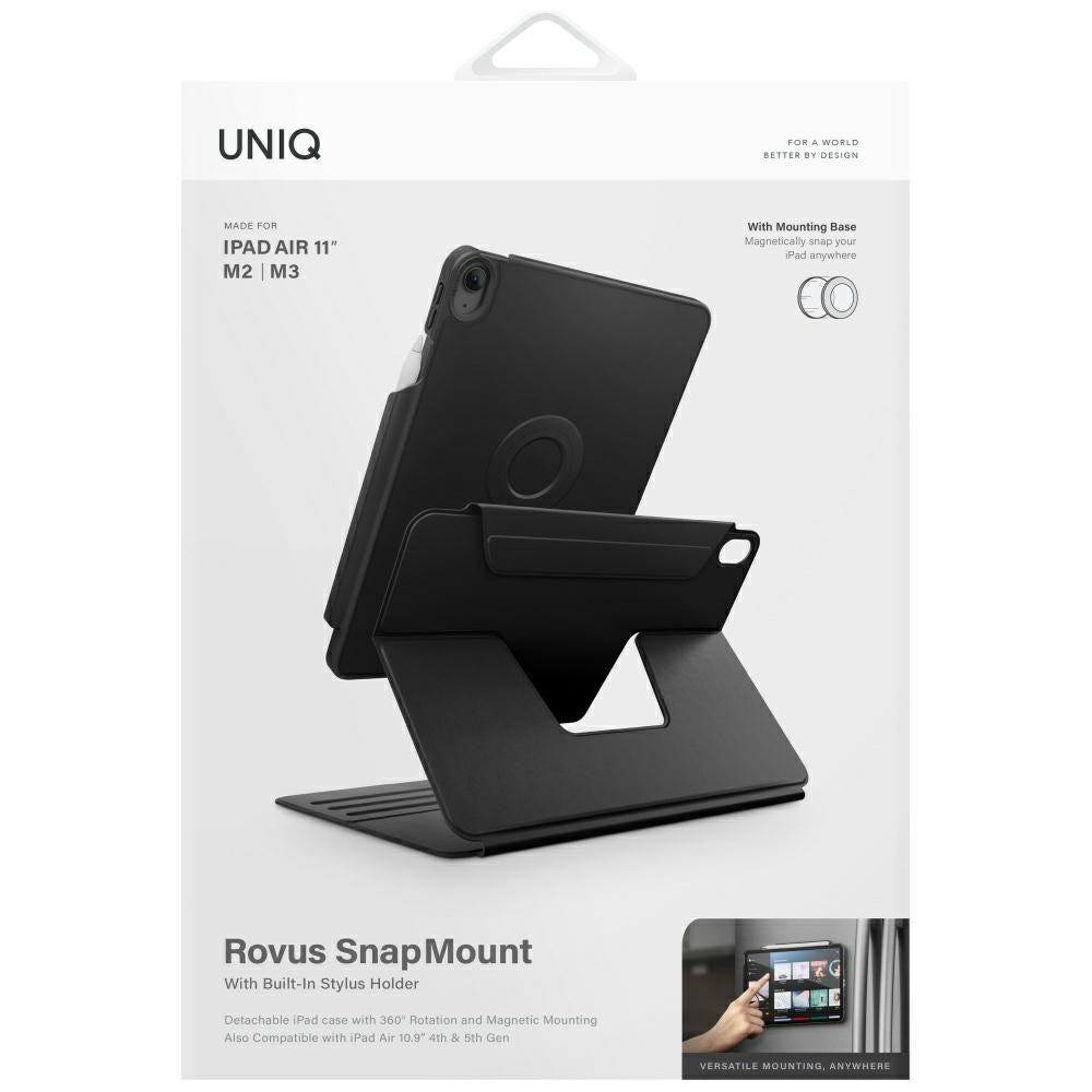 Uniq Rovus Snapmount Magnetic 360 Rotating Detachable Case for iPad Air 11" 2024 / 2025 / iPad Air 10.9" 2020 / 2022 - black_10