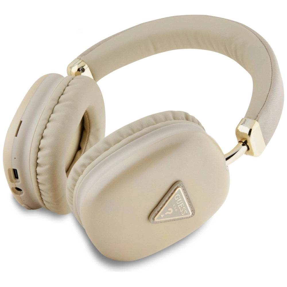 Guess Bluetooth 5.3 Metallic Triangle Logo Gold Over-Ear Headphones_1