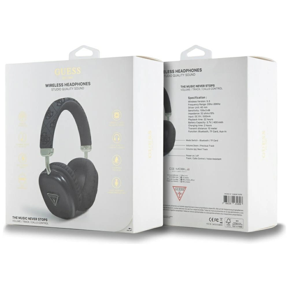 Guess Triangle Logo Over-Ear Headphones - Black_3